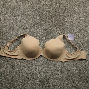 Catherines Bra Women's 42DDD Beige Plunge Underwire Wide Strap Comfort Fit‎
